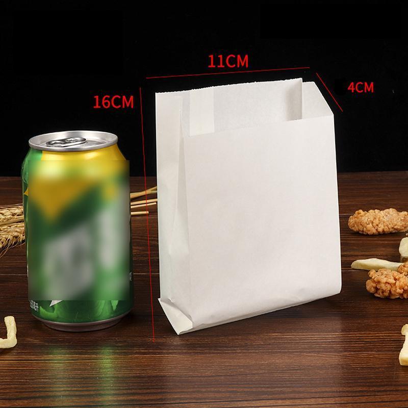 1000PCS Oil-proof Takeaway Paper Bags for Premium Takeout Supply - White-22*15*5cm