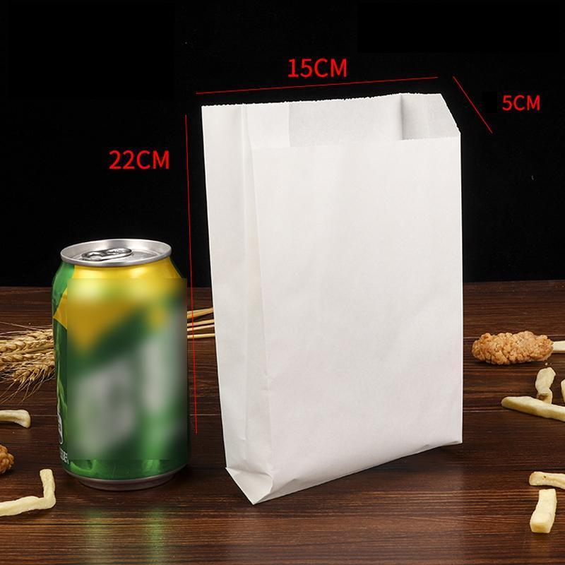 1000PCS Oil-proof Takeaway Paper Bags for Premium Takeout Supply - Smiling faces-23*13*7cm