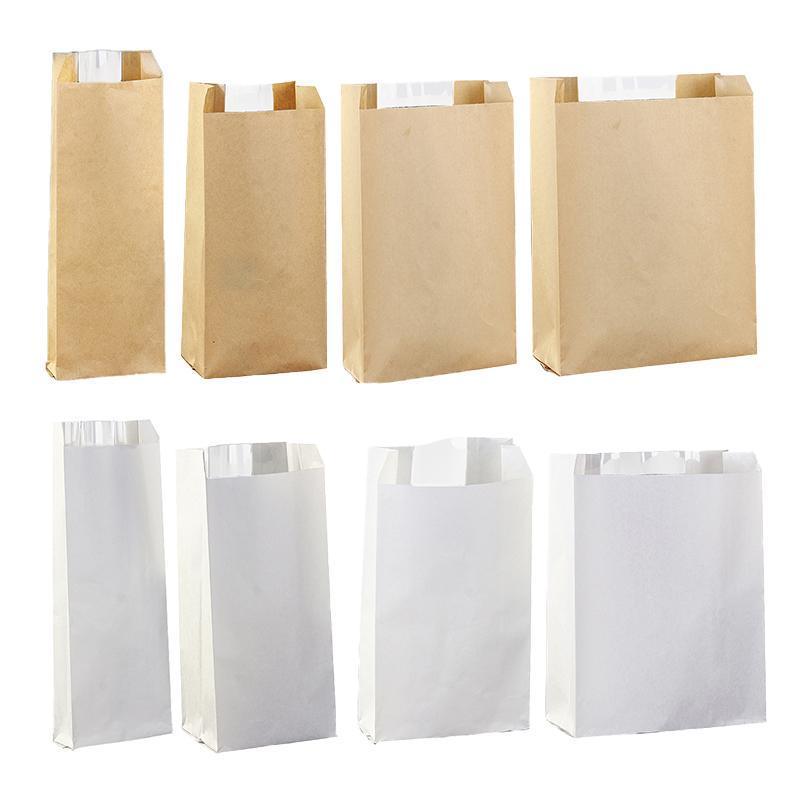 Takeaway Storage Baking Bread Bag Toast Food Packaging Bag Kraft Paper Bag Cowhide - 33X16X11CM