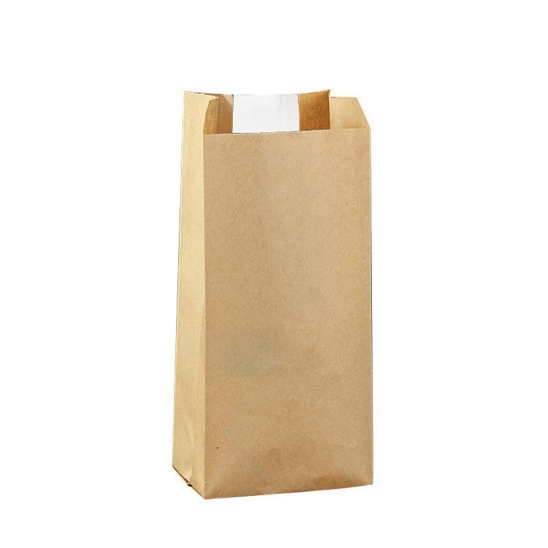 Takeaway Storage Baking Bread Bag Toast Food Packaging Bag Kraft Paper Bag Cowhide - 33X16X11CM