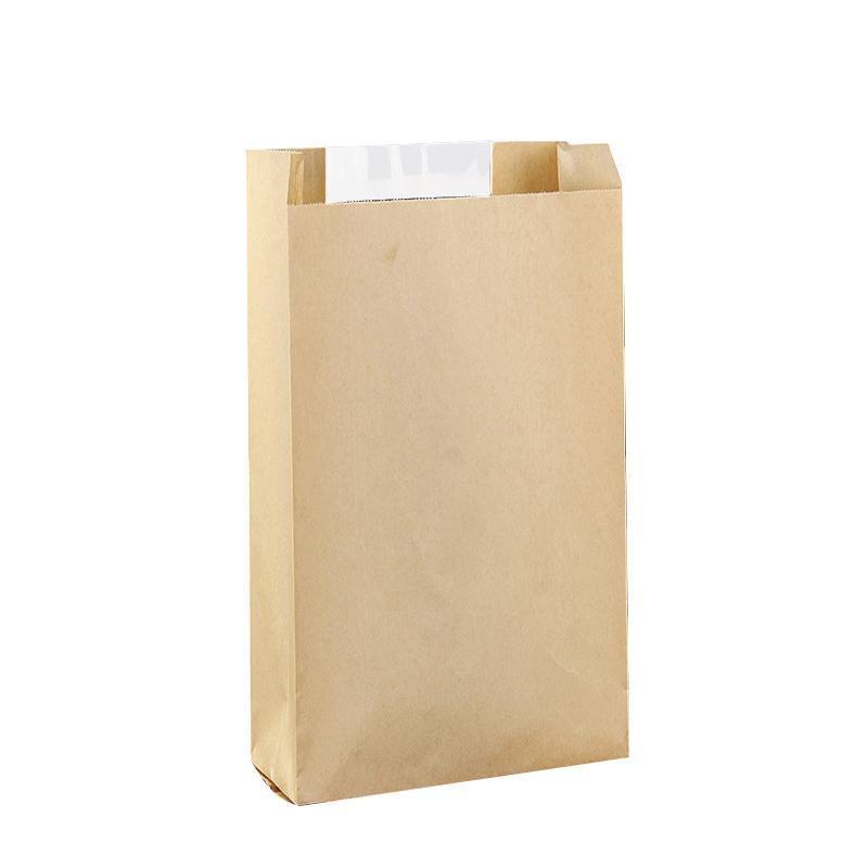Takeaway Storage Baking Bread Bag Toast Food Packaging Bag Kraft Paper Bag Cowhide - 33X16X11CM