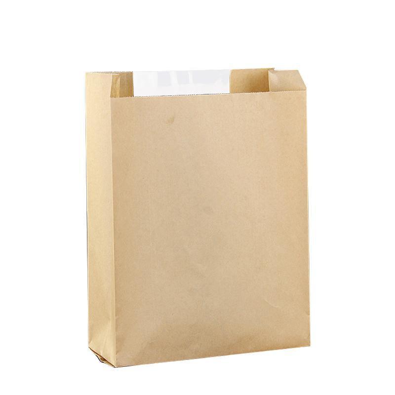 Takeaway Storage Baking Bread Bag Toast Food Packaging Bag Kraft Paper Bag Cowhide - 33X16X11CM