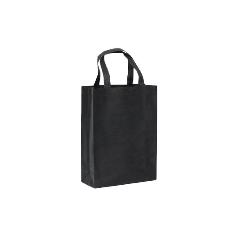 100PCS Reusable Non Woven Shopping Bags Eco Friendly Washable Tote Bags Black - 41X35X12CM