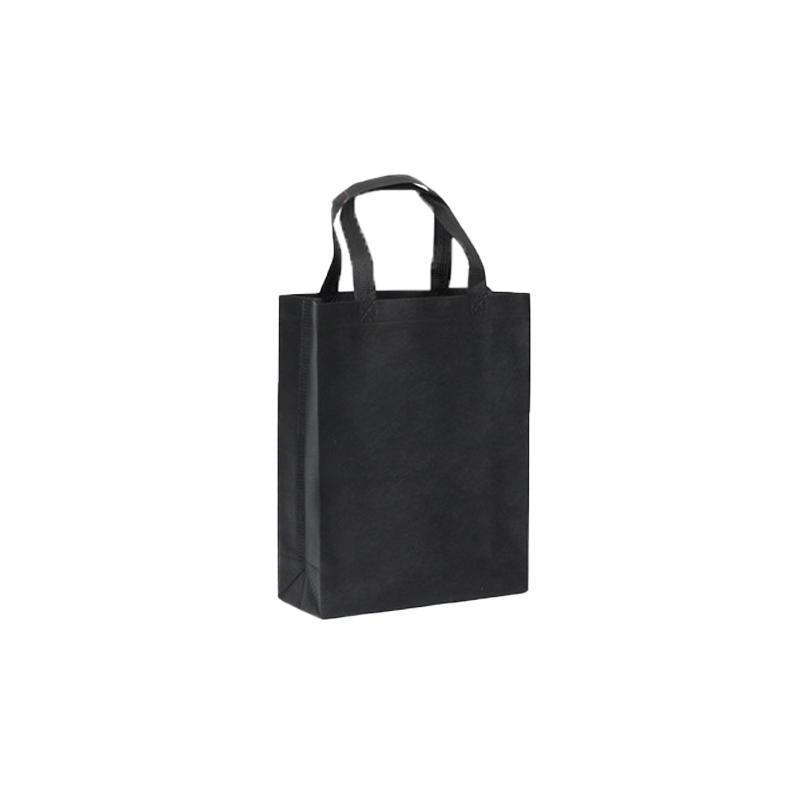 100PCS Reusable Non Woven Shopping Bags Eco Friendly Washable Tote Bags Black - 41X35X12CM