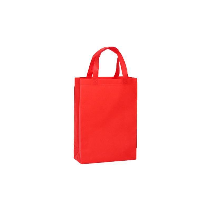100PCS Reusable Non Woven Shopping Bags Eco Friendly Washable Tote Bags Red - 41X35X12CM