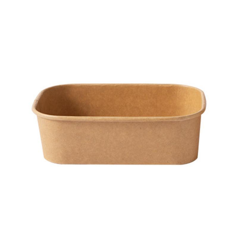 Kraft Paper Bowl for Takeaway Leak-Proof Disposable Food Container - White-Paper Lid-300pcs