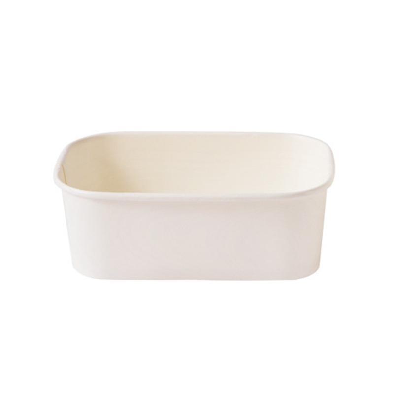 Kraft Paper Bowl for Takeaway Leak-Proof Disposable Food Container - White-Paper Lid-300pcs