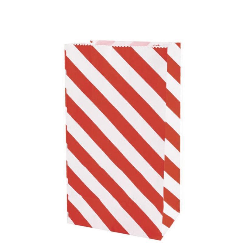 100X Colourful Plaid Kraft Paper Bag Candy Cookie Snack Cake Gift Bags 9X6X18cm - Blue