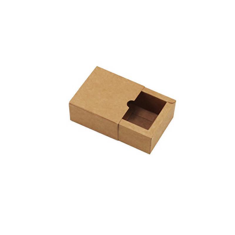 100PCS DIY Paper Box Drawer Type Jewelry Packing Box Tea Gift Cosmetics Kraft - 12*9*3.3cm