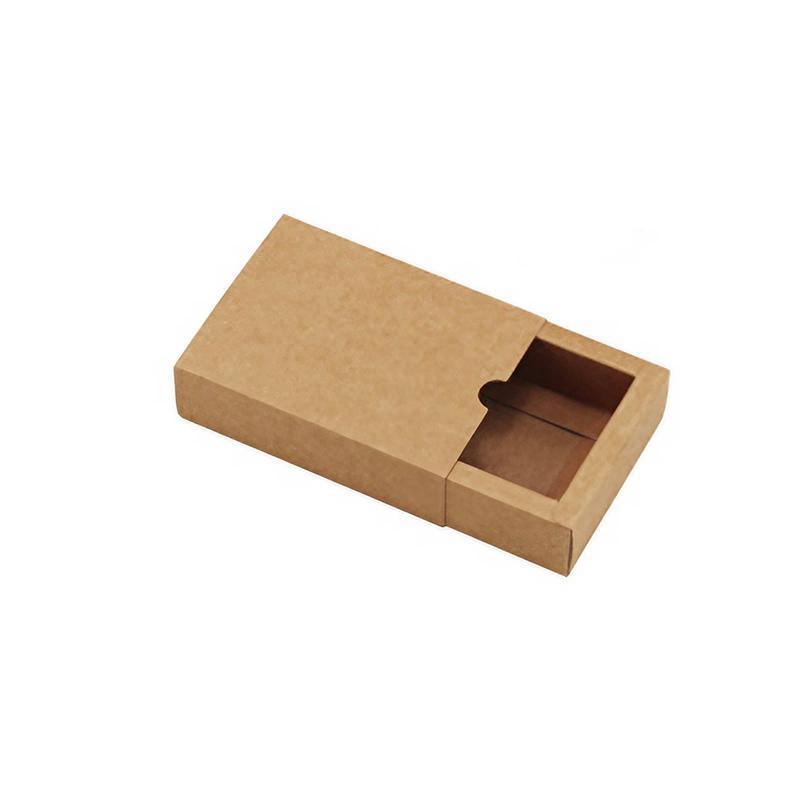 100PCS DIY Paper Box Drawer Type Jewelry Packing Box Tea Gift Cosmetics Kraft - 12*9*3.3cm