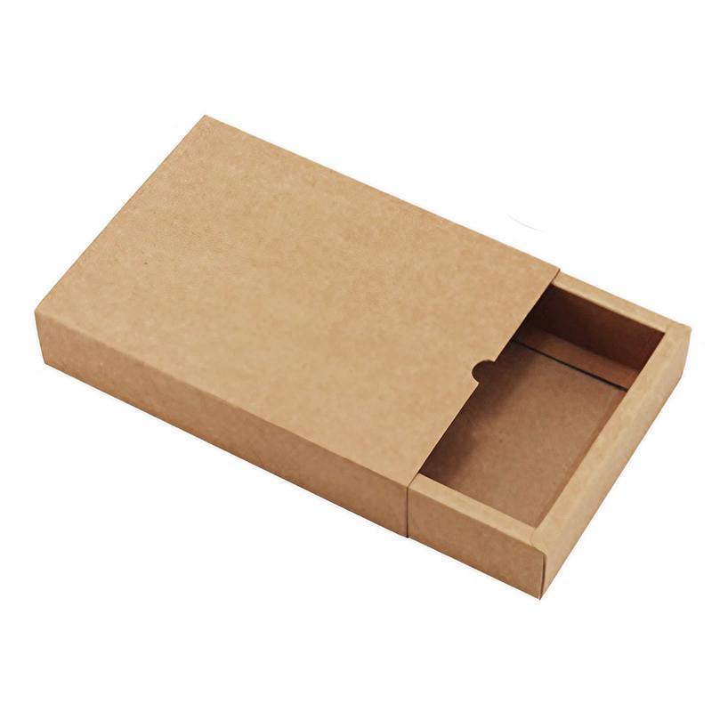 100PCS DIY Paper Box Drawer Type Jewelry Packing Box Tea Gift Cosmetics Kraft - 12*9*3.3cm
