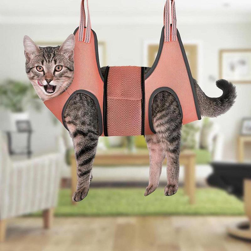 Small Pet Grooming Sling Hammock Dog Cat Restraint Bag Trimming Light Green - S