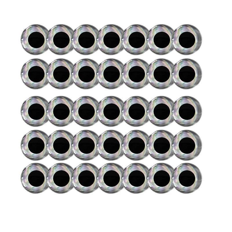 100PCS Fish Eyes 3D Holographic Lure Eyes Fly Tying Jigs Crafts Dolls - 100PCS / 5mm / Silver