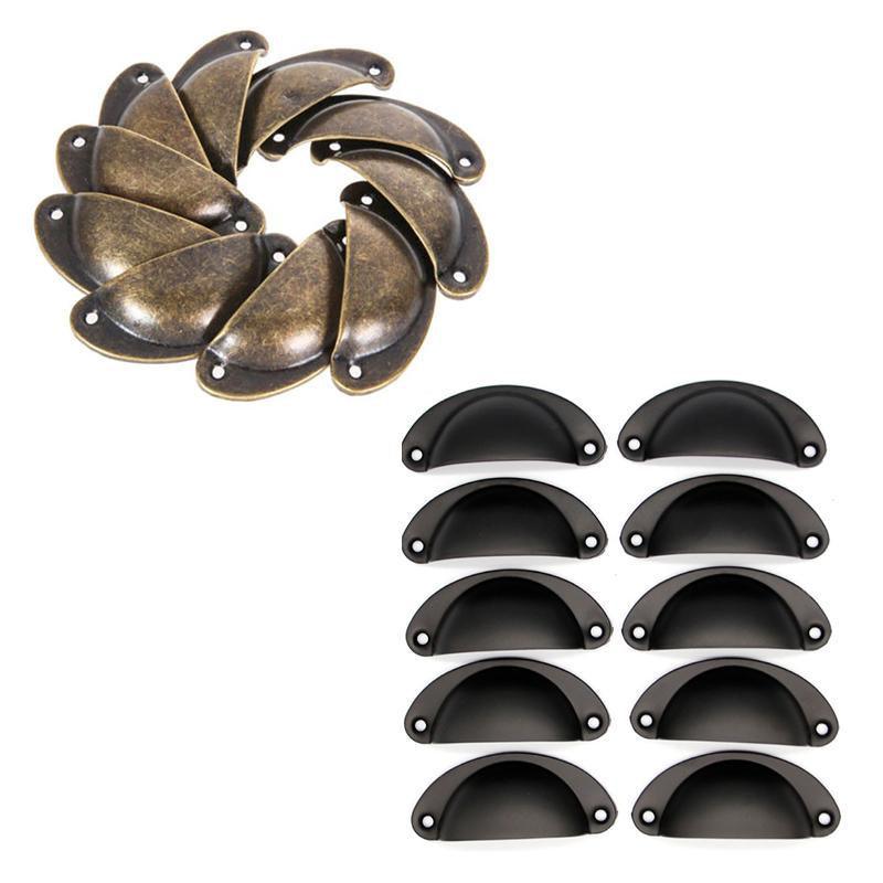 30X Modern Cup Cabinet Handle Knob Drawer Furniture Door Pull Shell Cupboard - Bronze