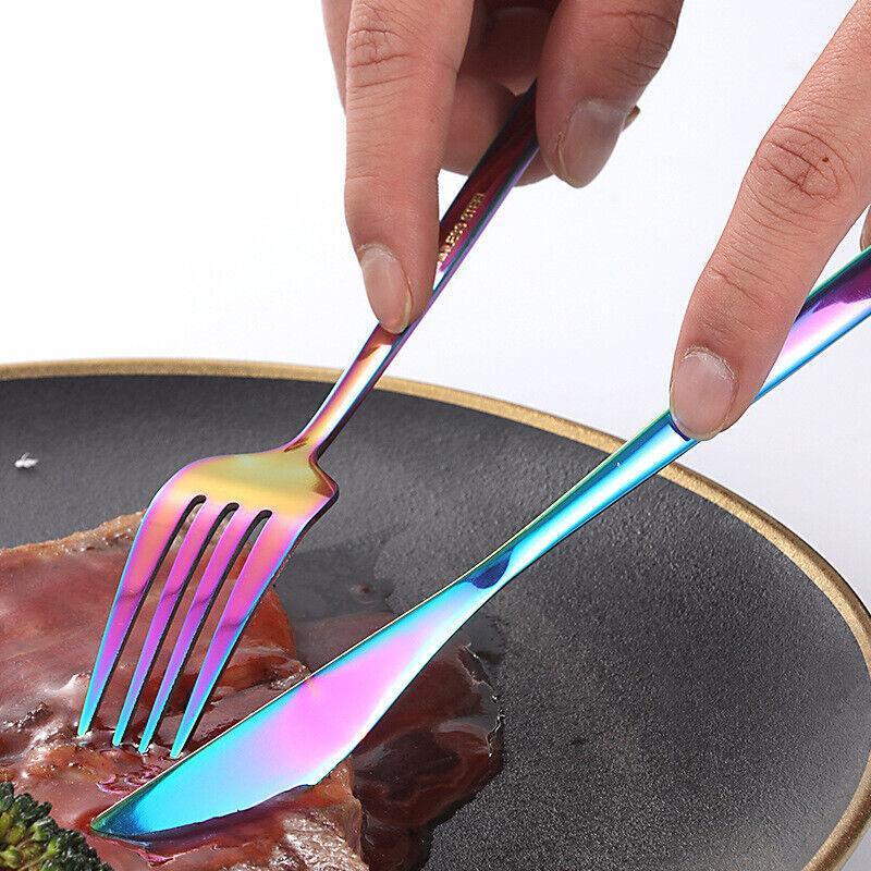 8PCS Portable Stainless Steel Travel Cutlery Set with Case for Camping Picnic Office