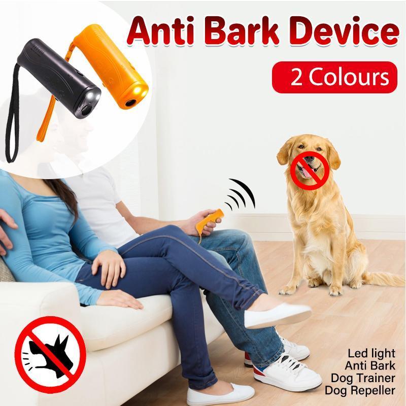 Ultrasonic Dog Barking Control Anti Bark Device Stop Repeller Train Tool Trainer - Yellow