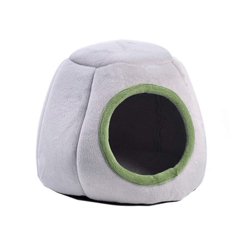 Soft Small Animal Guinea Pig Cozy Warm Pet Tent Hamster House Hideout Cave Bed - Grey-Pyramid