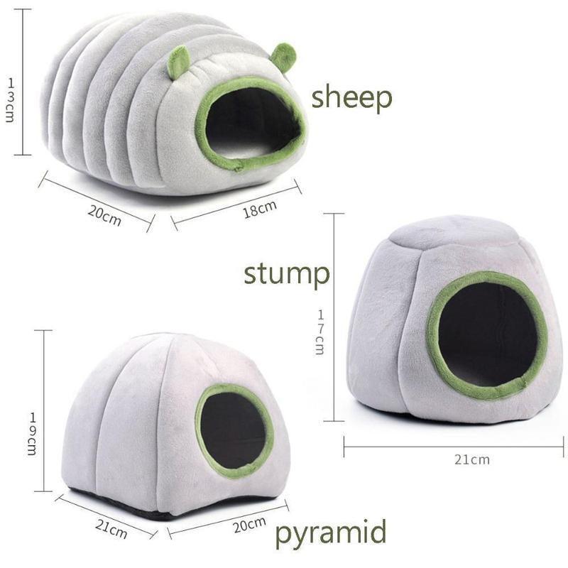 Soft Small Animal Guinea Pig Cozy Warm Pet Tent Hamster House Hideout Cave Bed - Grey-Sheep