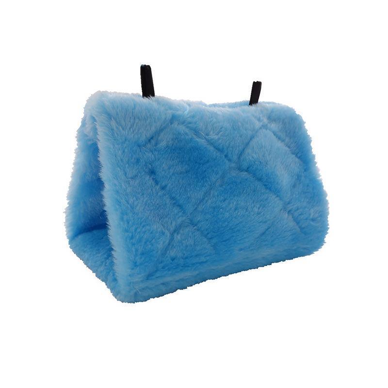 Pet Bird Parrot Parakeet Budgie Warm Hammock Cage Hut Tent Bed Hanging Cave - Blue