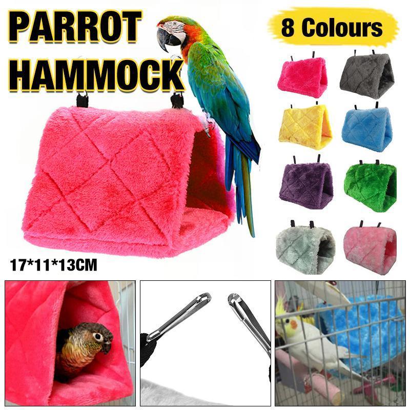 Pet Bird Parrot Parakeet Budgie Warm Hammock Cage Hut Tent Bed Hanging Cave - Rose Red
