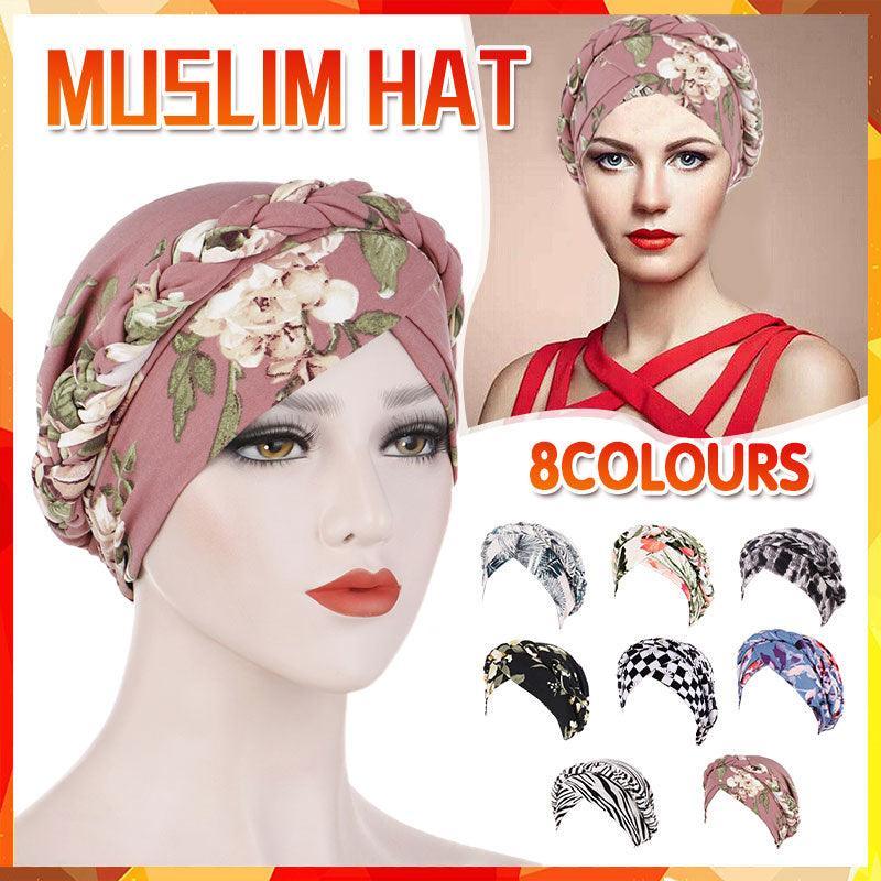 Women'S Comfort Cap Floral Pattern Chemo Head Coverings - Blue