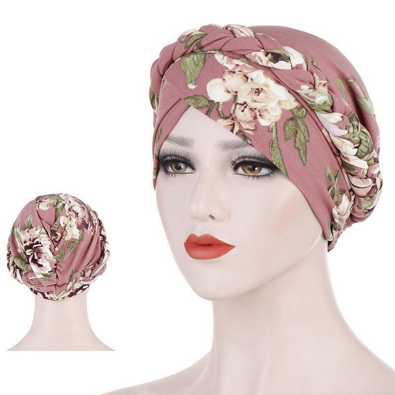 Women'S Comfort Cap Floral Pattern Chemo Head Coverings - Blue