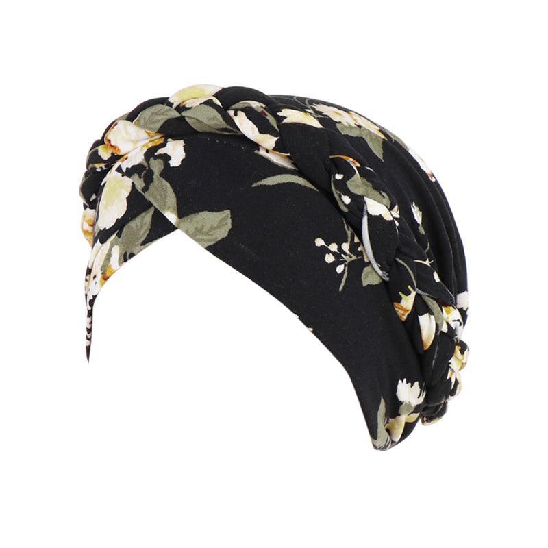 Women'S Comfort Cap Floral Pattern Chemo Head Coverings - Blue