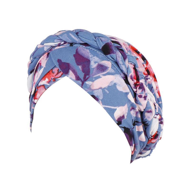 Women'S Comfort Cap Floral Pattern Chemo Head Coverings - Black and white grid