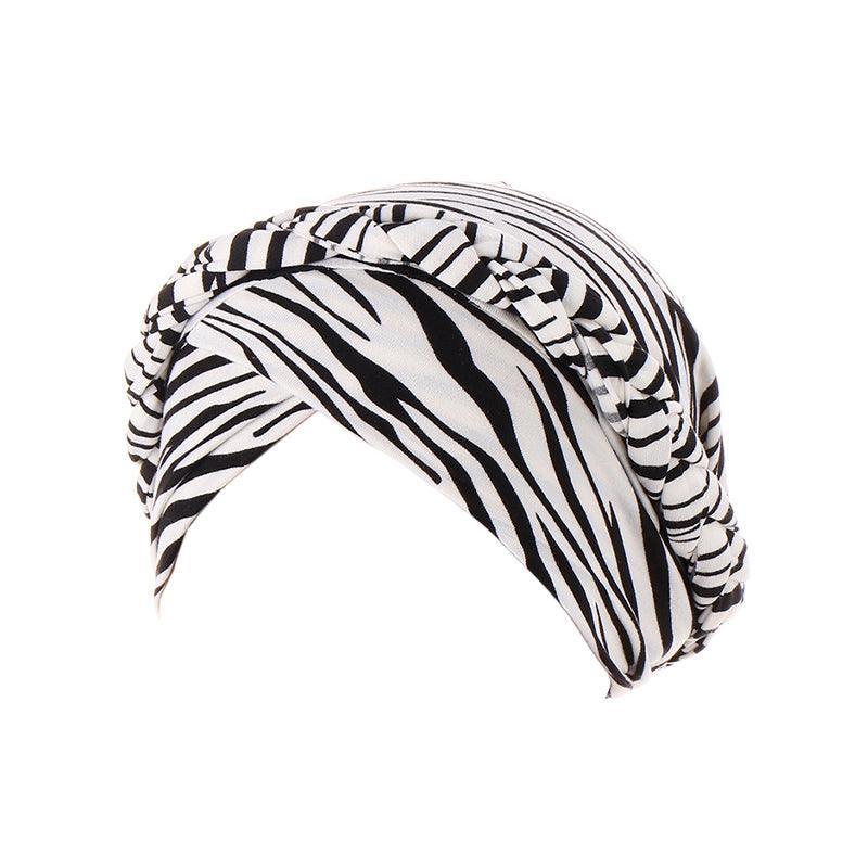 Women'S Comfort Cap Floral Pattern Chemo Head Coverings - Black