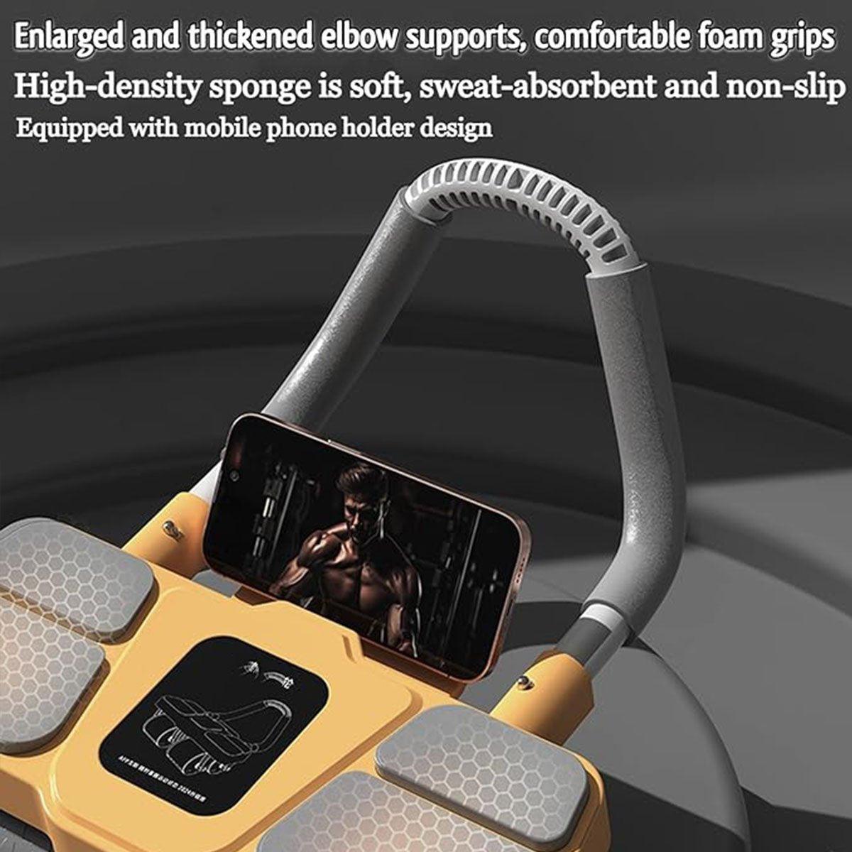 Four Wheel Abdominal Roller Automatic Rebound Ab Machine Home Fitness Equipment - Black