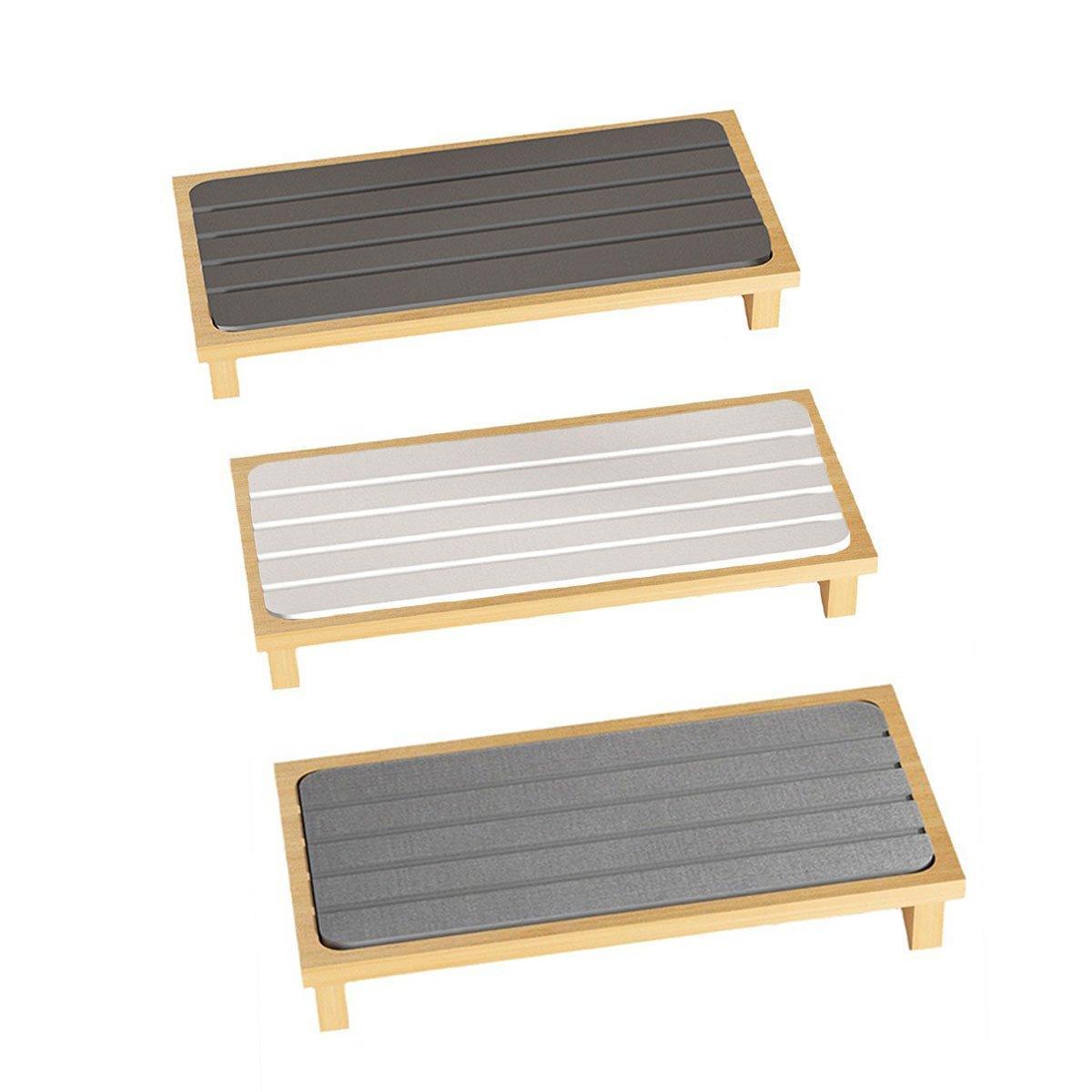 Countertop Absorbent Drainage Mat Sink Splash Pad Bathroom Tray Water Catcher - White