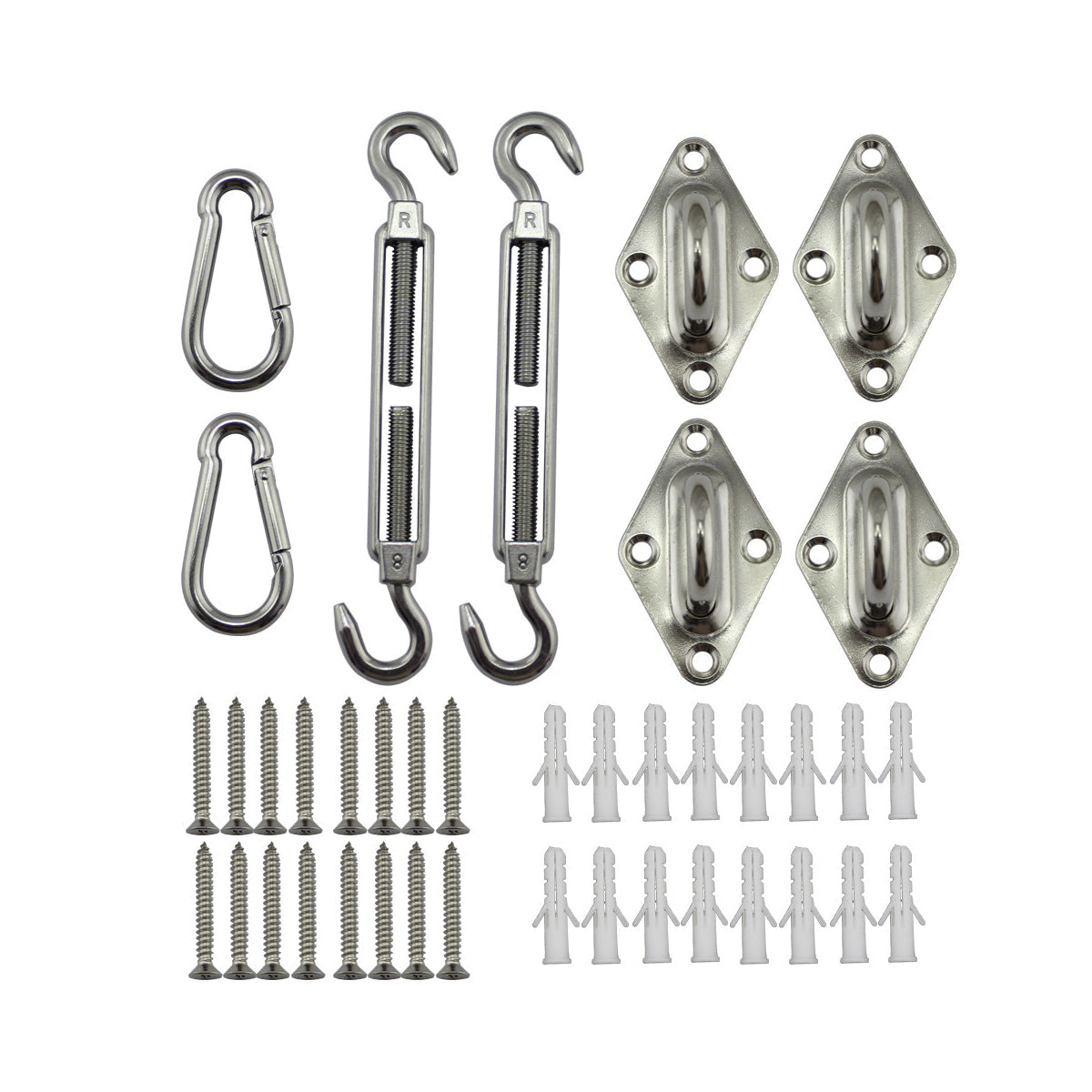 8pcs Hardware Sail Accessory Shade Canopy Fittings Sun Fixing Steel Stainless