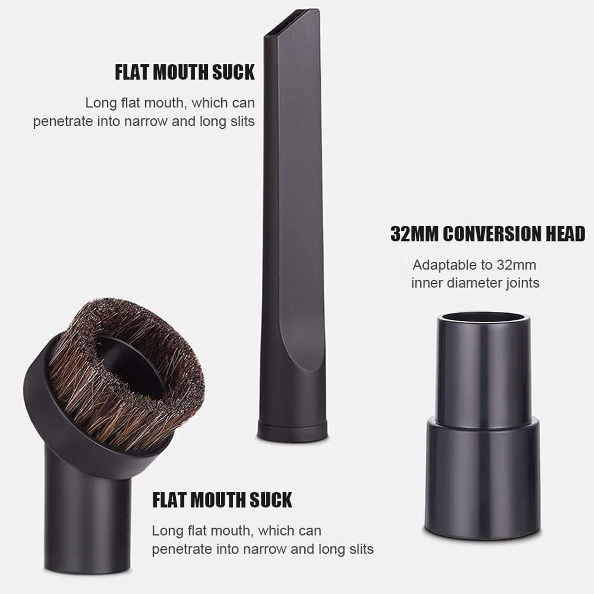 6pcs Vacuum Cleaner Accessory Suction Head Suitable for 32mm Inner Diameter Fit