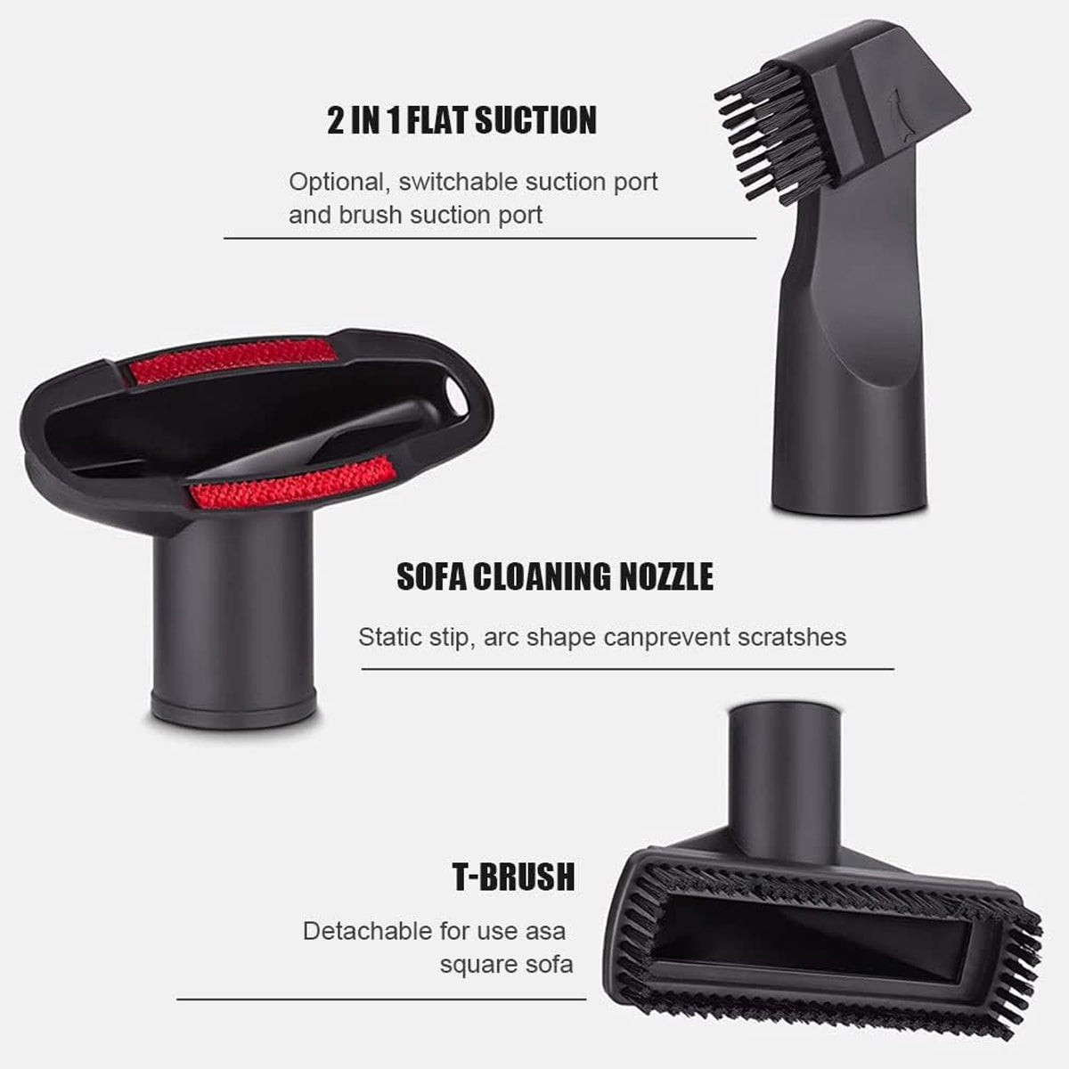 6pcs Vacuum Cleaner Accessory Suction Head Suitable for 32mm Inner Diameter Fit