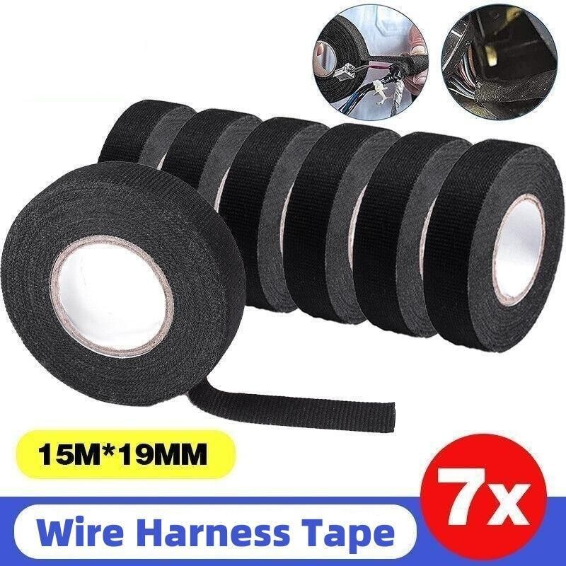 7 Rolls Automotive Wire Loom Harness Tape Cloth Electrical Insulation Noise Damping