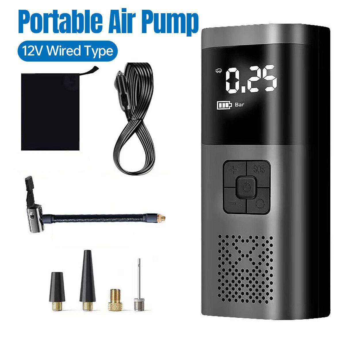 12V Car Tire Air Pump Portable Electric Inflator Compact Vehicle Tyre Compressor