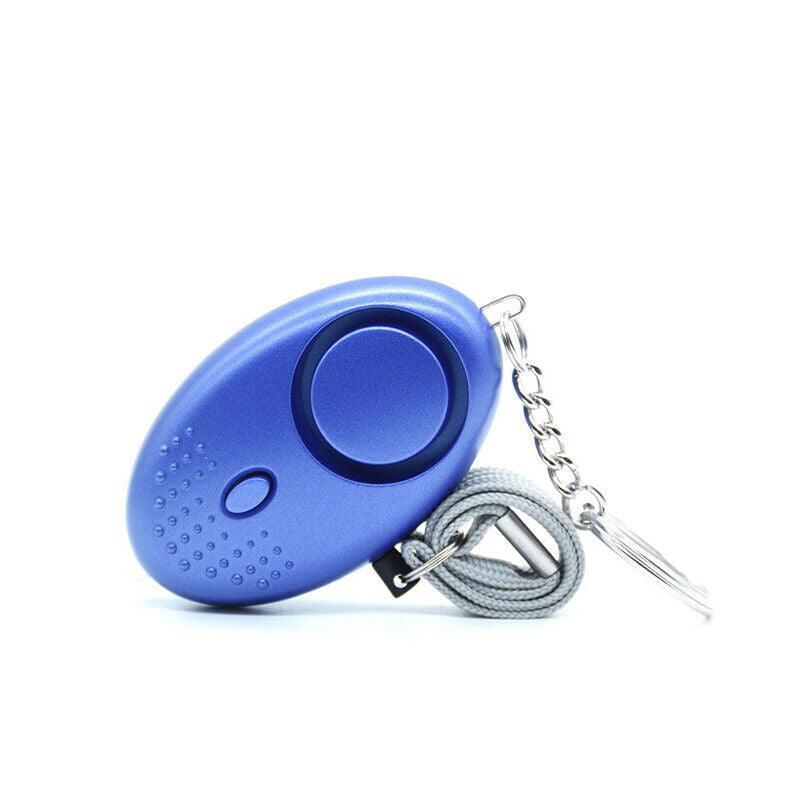 140DB Personal Alarm Keychain with LED Light for Emergency Alert and Assistance - Silver