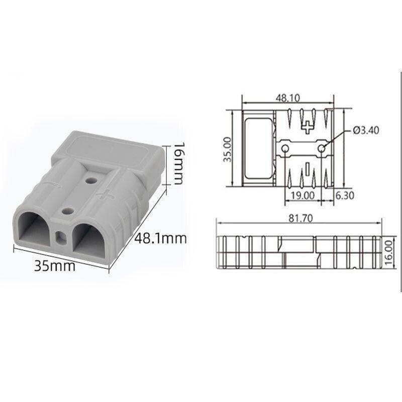 10PCS Anderson Style Plug 50A 12V 24V DC Connectors for Solar 4WD Battery Systems