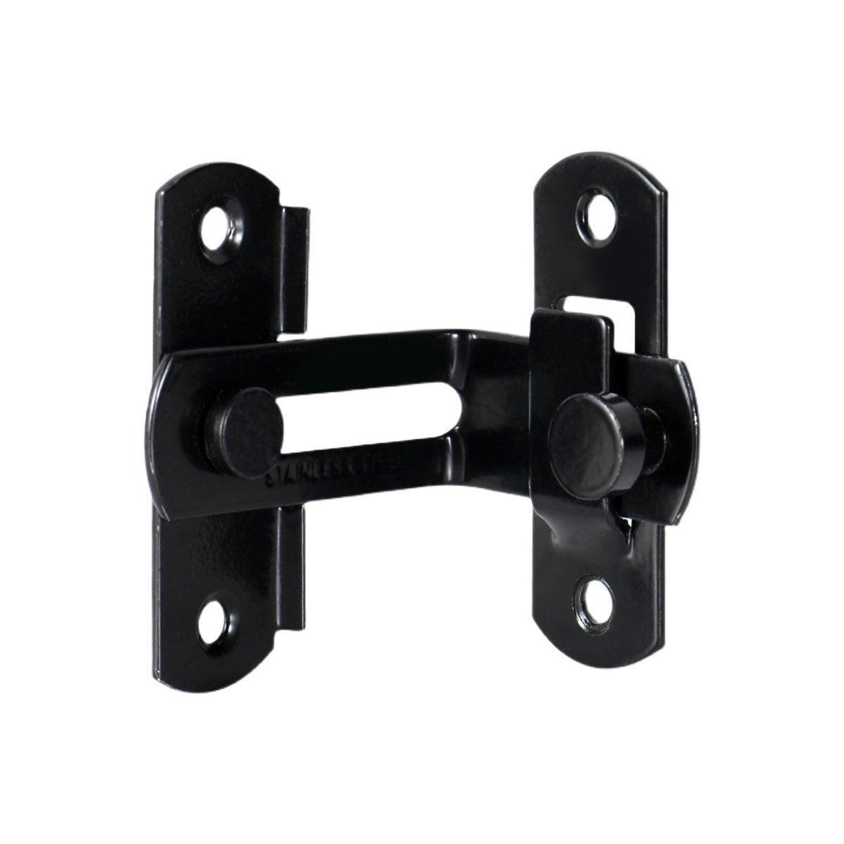 2 Sets 90 Degree Sliding Door Latch Lock Catch Kit for Home Use - Right-Angle-Black-S