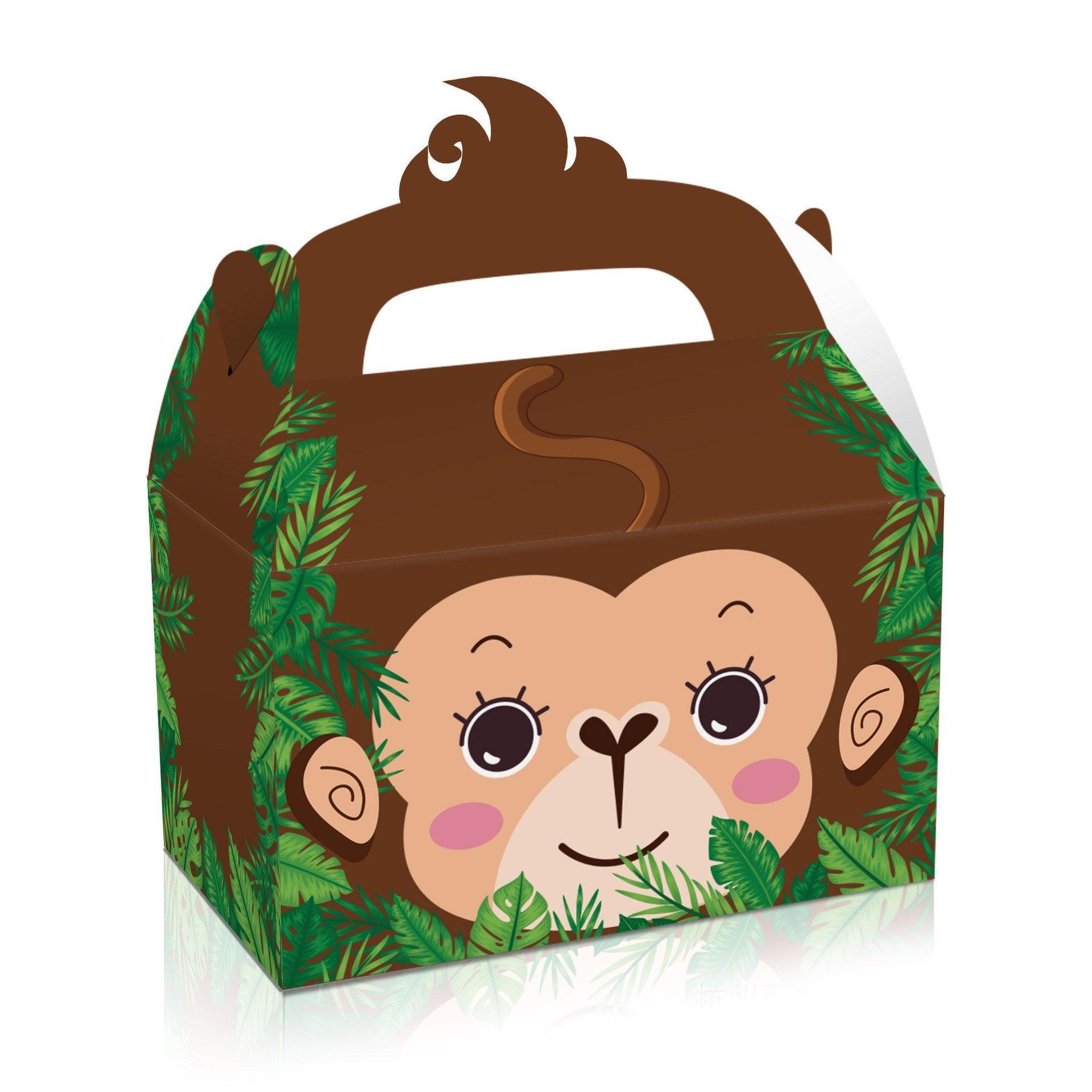 24X Jungle Safari Animal Gift Boxes Bag Favour Present Wrapping Candy Cookie Box