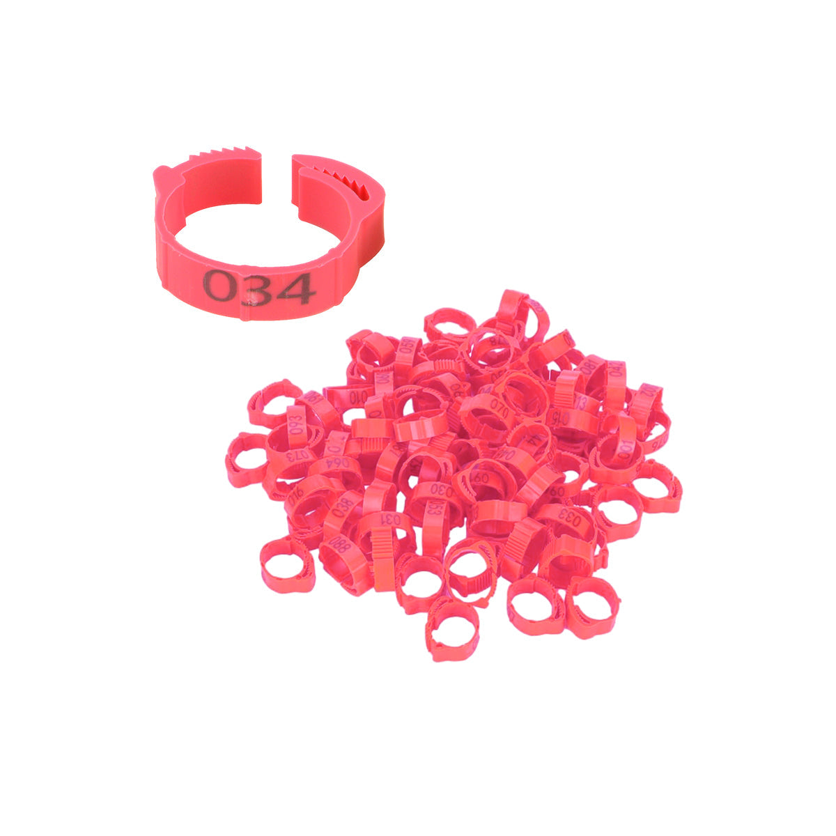 Chicken Duck Goose Leg Rings 100pcs Numbered Ankle Bands Bird ID Tags Farm Use - Green