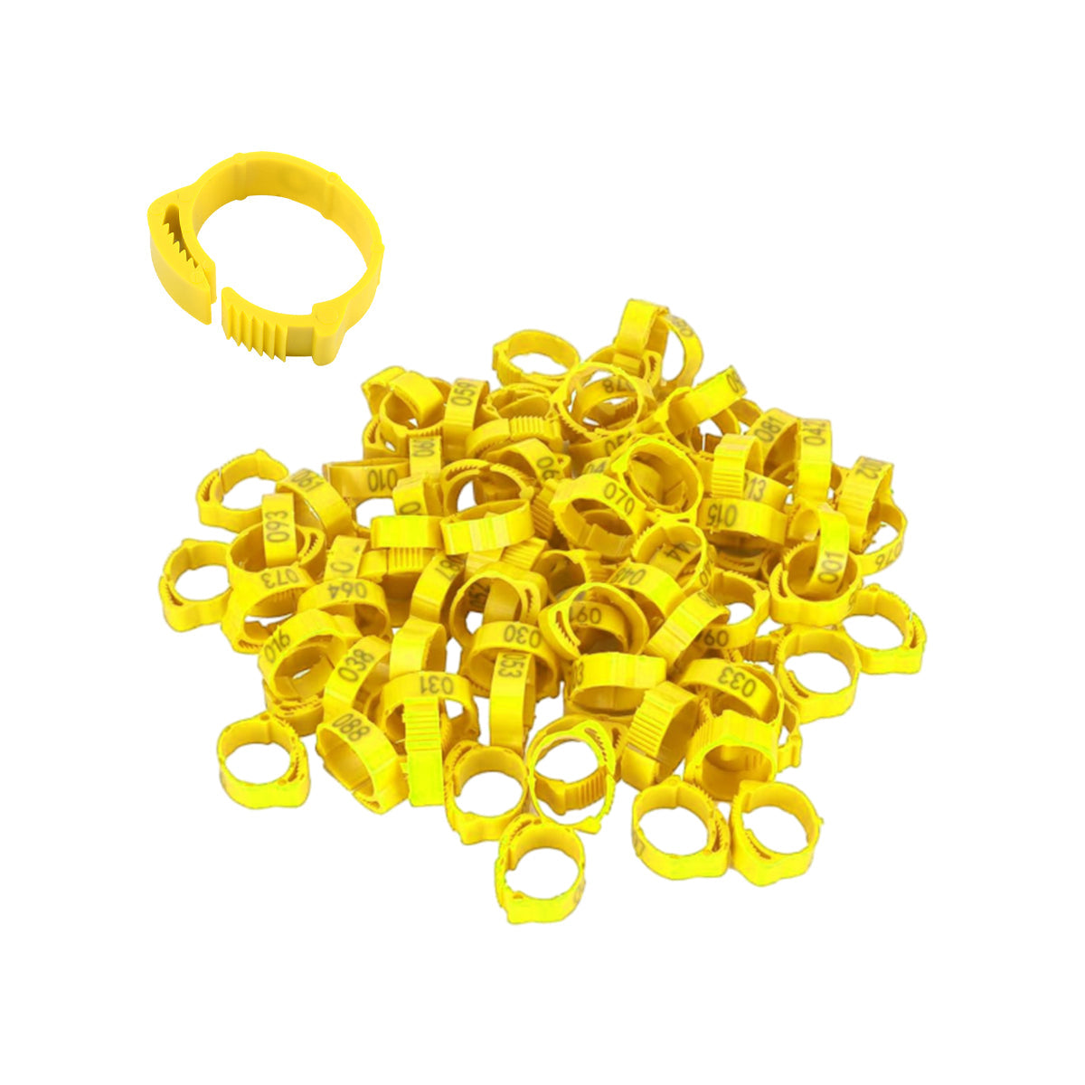 Chicken Duck Goose Leg Rings 100pcs Numbered Ankle Bands Bird ID Tags Farm Use - Green