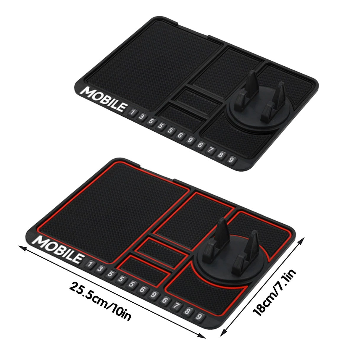 Car Mobile Phone Holder Dashboard Mount Mat Non Slip Grip Stand Anti-Slip Pad - Red