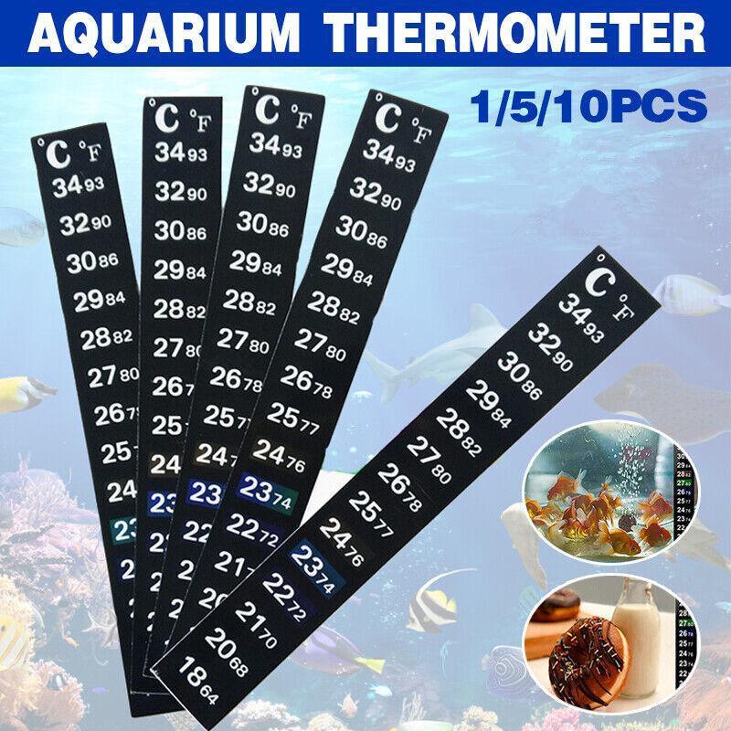 UPTO 10x Aquarium Thermometer Fish Tank Sticker Temperature Strip Dual Scale HOT - 1PC