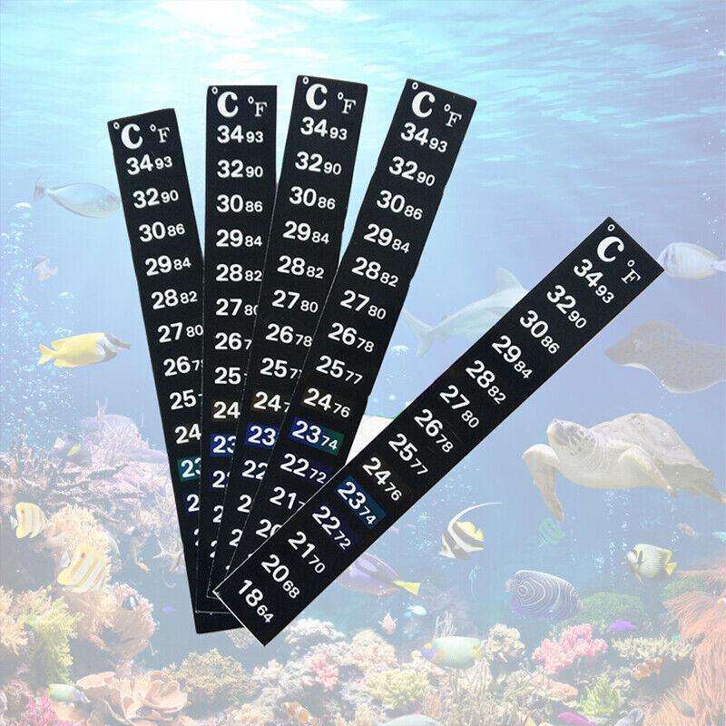 UPTO 10x Aquarium Thermometer Fish Tank Sticker Temperature Strip Dual Scale HOT - 1PC