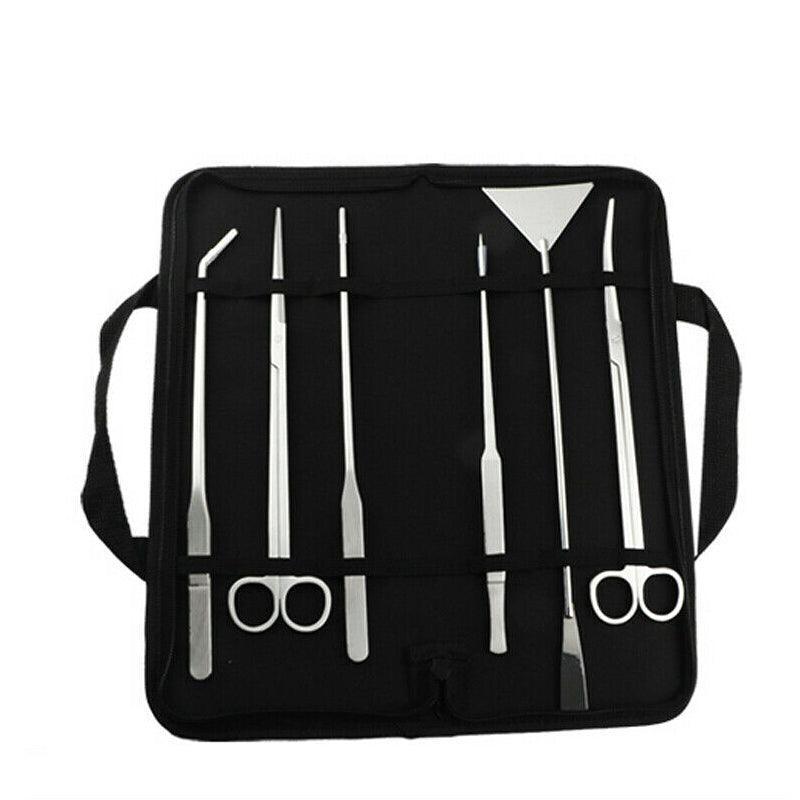 Stainless Steel Aquarium Tool Set Tweezers Scissors Spatula Kit 4 5 6PCS - 4PCS Tool + Bag