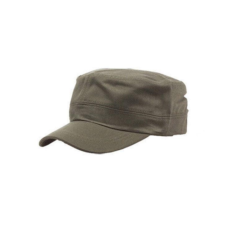 Army Plain Hat Classic Cadet Field Military Cap Style Patrol Baseball Adjustable - Black
