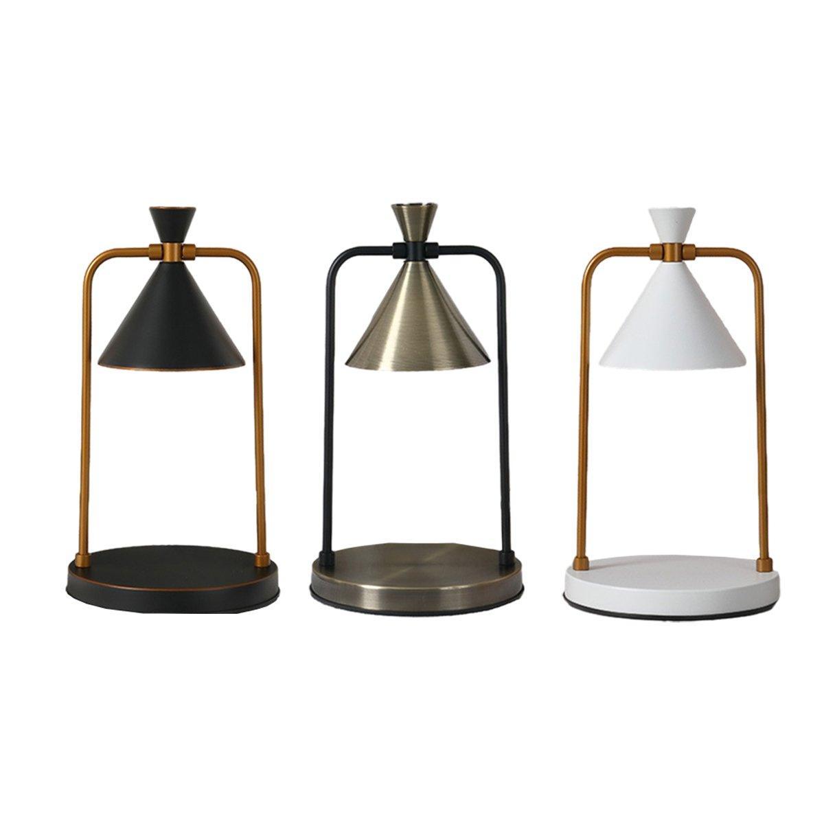 Retro Aromatherapy Table Lamp Dimmable Metal Scented Wax Lamp for Bedroom - Black