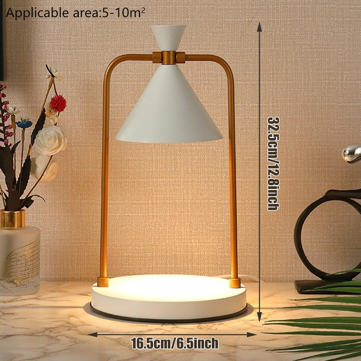 Retro Aromatherapy Table Lamp Dimmable Metal Scented Wax Lamp for Bedroom - Black