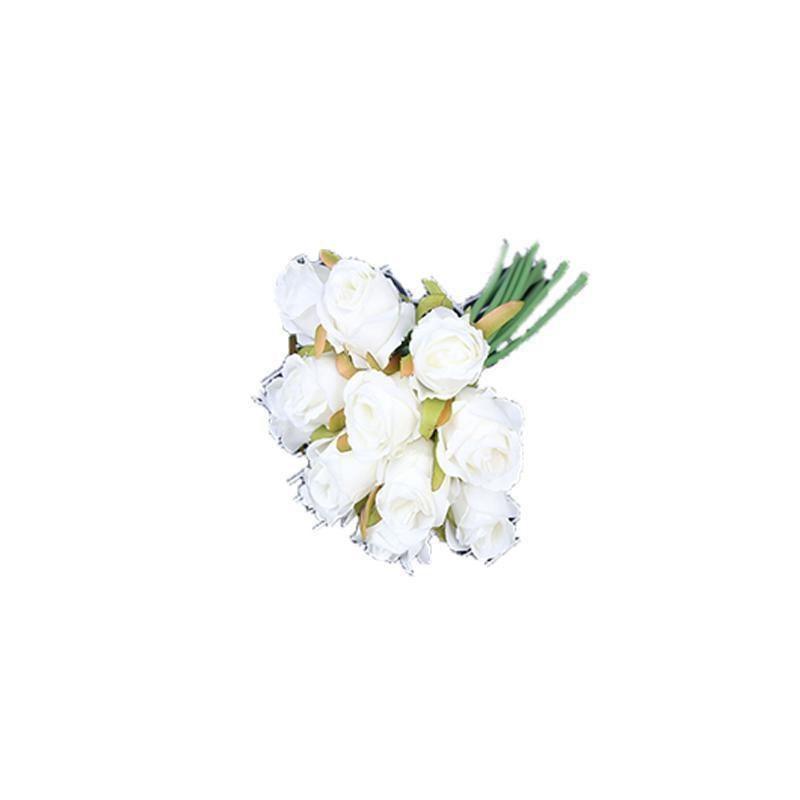 12 Heads Silk Rose Artificial Flowers Fake Bouquet - modena